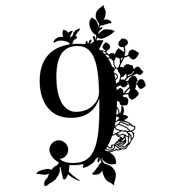 Numéro 9 floral