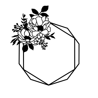 Cadre floral hexagone et décagone